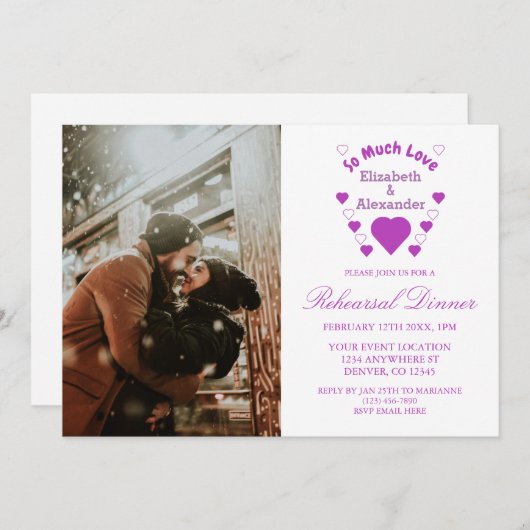 愛のリハーサル結婚ディナー 招待状 (正面/裏面)