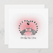 愛のレムールかわいいバレンタインのフラットスクエアカード (正面/裏面)