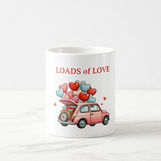 愛のロード – ロマンチックなヴィンテージカー コーヒーマグカップ (中央)