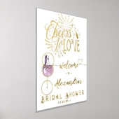 愛のワインチェック エレガントなブライズシャワー 箔ポスター (レイダウン)