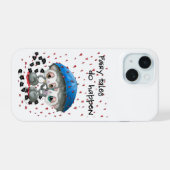 愛のワオキツネズミ - ハートのアンブレラ ロマンス iPhone 15ケース (裏面横)