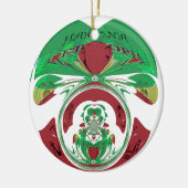 愛のワシの旗 - エチオピアを愛する | 赤 金 緑 セラミックオーナメント (左)