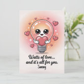 愛のワット – かわいいプリンeCard for | 編集可能 シーズンカード (スタンド正面)