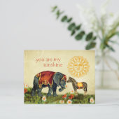 愛のヴィンテージのバレンタイン動物 シーズンポストカード (スタンド正面)