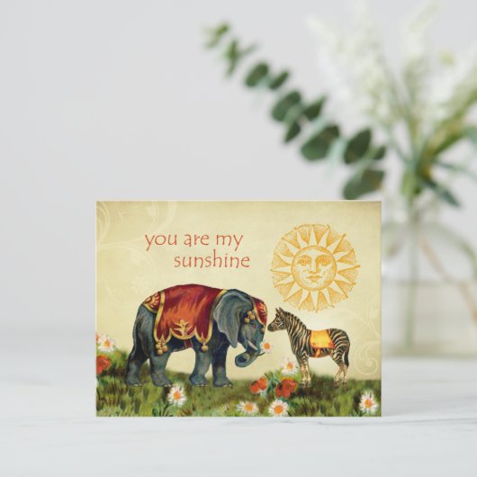 愛のヴィンテージのバレンタイン動物 シーズンポストカード (スタンド正面)