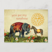 愛のヴィンテージのバレンタイン動物 シーズンポストカード (正面)