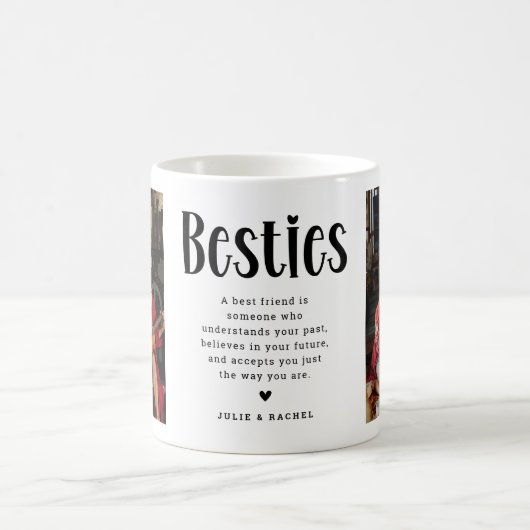 愛の一口： 2写真と引用文Bestie Coffee Mug コーヒーマグカップ (中央)