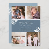 愛の不思議 ダスティーブルー 4枚写真のクリスマスカード シーズンカード (正面/裏面)