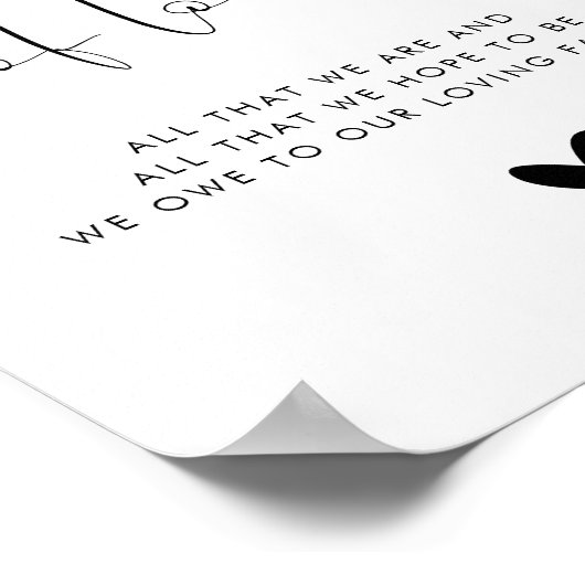 愛の世代モダンスタイルの結婚サイン ポスター (角)