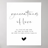 愛の世代モダンスタイルの結婚サイン ポスター (正面)