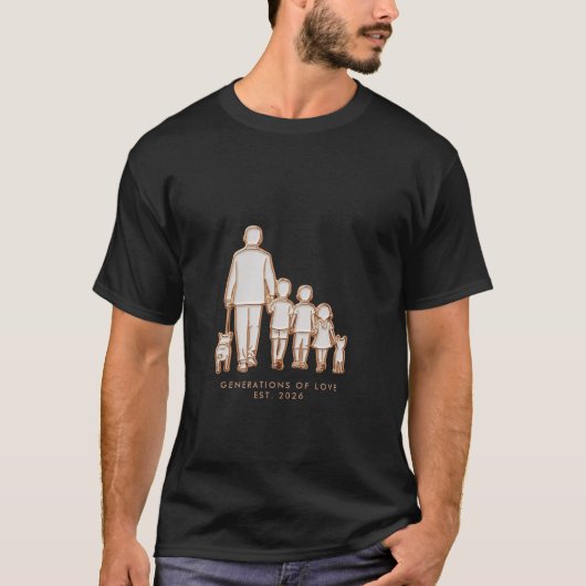 愛の世代 ファミリー&ペット ローズゴールド Tシャツ (正面)