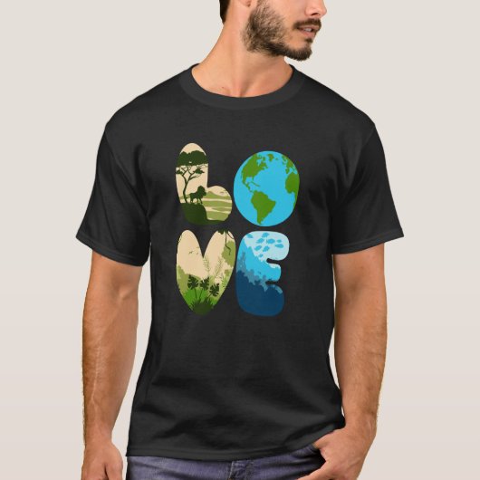 愛の世界の地球の日2023年救星環境 Tシャツ (正面)