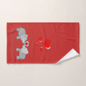 愛の中で可愛い漫画の象眼パーソナライズされた- バスタオルセット (ハンドタオル)