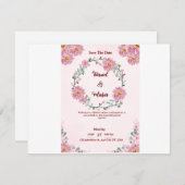 愛の中で簡単：赤面と至福の日 招待状 (正面/裏面)