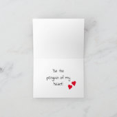 愛の中の可愛いペンギン –  カード (内部)