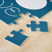 愛の中の可愛い雪の人 – 暗いターコイズ： ジグソーパズル (側面)