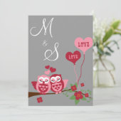 愛の中の結婚フクロウ 招待状 (スタンド正面)