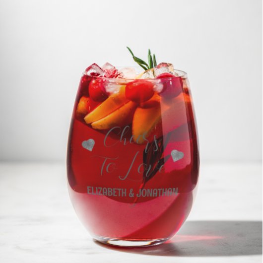 愛の乾杯 ステムなしワイングラス