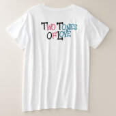 愛の二声：一鮮やか緒の猫 プラスサイズTシャツ (デザイン裏面)