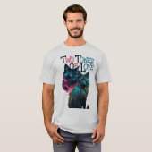 愛の二声：猫カラフル仲間 Tシャツ (正面フル)