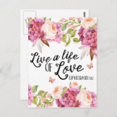 愛の人生を生きるエペソ引用文葉書 ポストカード (正面/裏面)