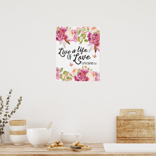 愛の人生エペソ人の引用文作品 ポスター (キッチン)