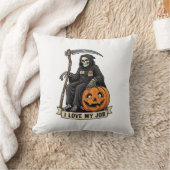 愛の仕事死神ハロウィンカボチャ大鎌_1 クッション (ブランケット)