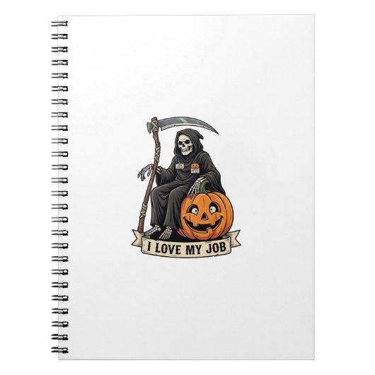 愛の仕事死神ハロウィンパンプキン鎌_1 ノートブック (正面)