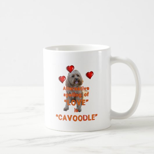 愛の代わりとなるスペリングはCAVOODLEです コーヒーマグカップ (右)