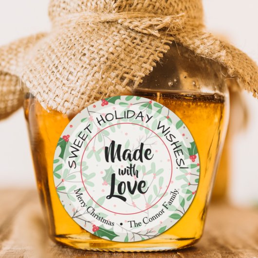 愛の休日で作られたクリスマスグリーン ラウンドシール