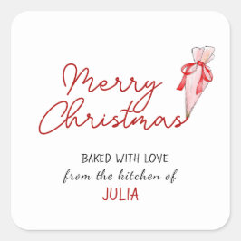 愛の休日と焼いたメリークリスマス スクエアシール