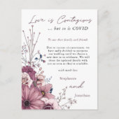 愛の伝染結婚の延期PInk薄紫フローラ 案内ポストカード (正面)