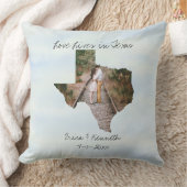 愛の住むテキサス州州の形をしたカスタム写真 クッション (ブランケット)