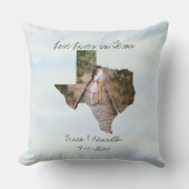 愛の住むテキサス州州の形をしたカスタム写真 クッション (正面)