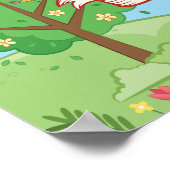 愛の信じ樹に愛の花を鳥 ポスター (角)