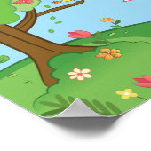 愛の信じ樹に愛の花を鳥 ポスター (角)