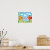 愛の信じ樹に愛の花を鳥 ポスター (キッチン)