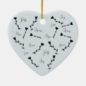 愛の信仰が喜びを夢見る平和を青 セラミックオーナメント (裏面)