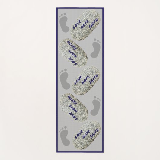 愛の信仰ホープ白い石の足跡ヨガマット ヨガマット (正面)