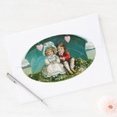 愛の傘 楕円形シール (封筒)