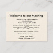 愛の優しさウェルカムカード 名刺 (裏面)