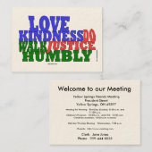愛の優しさウェルカムカード 名刺 (正面/裏面)