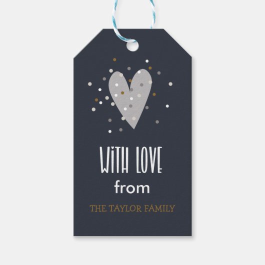 愛の元で – クリスマスギフトパーソナライズされたラベル ギフトタグ (正面)