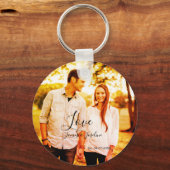 愛の写真の追加の名前セット。年結婚の夫婦 キーホルダー (正面)