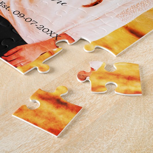 愛の写真の追加の名前セット。年結婚の夫婦 ジグソーパズル (側面)