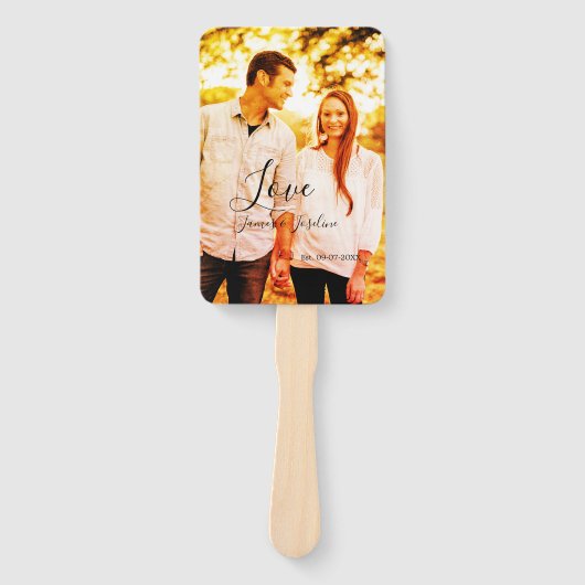 愛の写真の追加の名前セット。年結婚の夫婦 ハンドファン (正面)