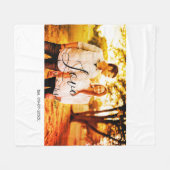 愛の写真の追加の名前セット。年結婚の夫婦 フリースブランケット (正面(横))