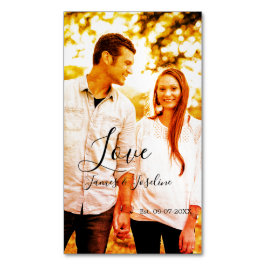 愛の写真の追加の名前セット。年結婚の夫婦 マグネット名刺