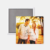 愛の写真の追加の名前セット。年結婚の夫婦 マグネット (正面/裏面)