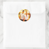 愛の写真の追加の名前セット。年結婚の夫婦 ラウンドシール (バッグ)